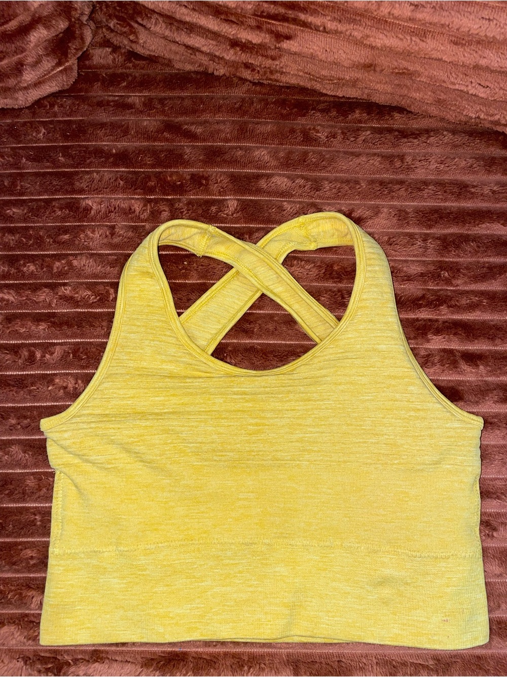 Women's Yellow Cross-Back Tank Top